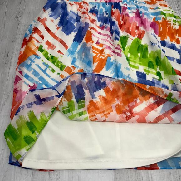 RN Studio Sleeveless Colorful A Line Shift Flowy Bright Lined Summer Sun Dress - Picture 5 of 11